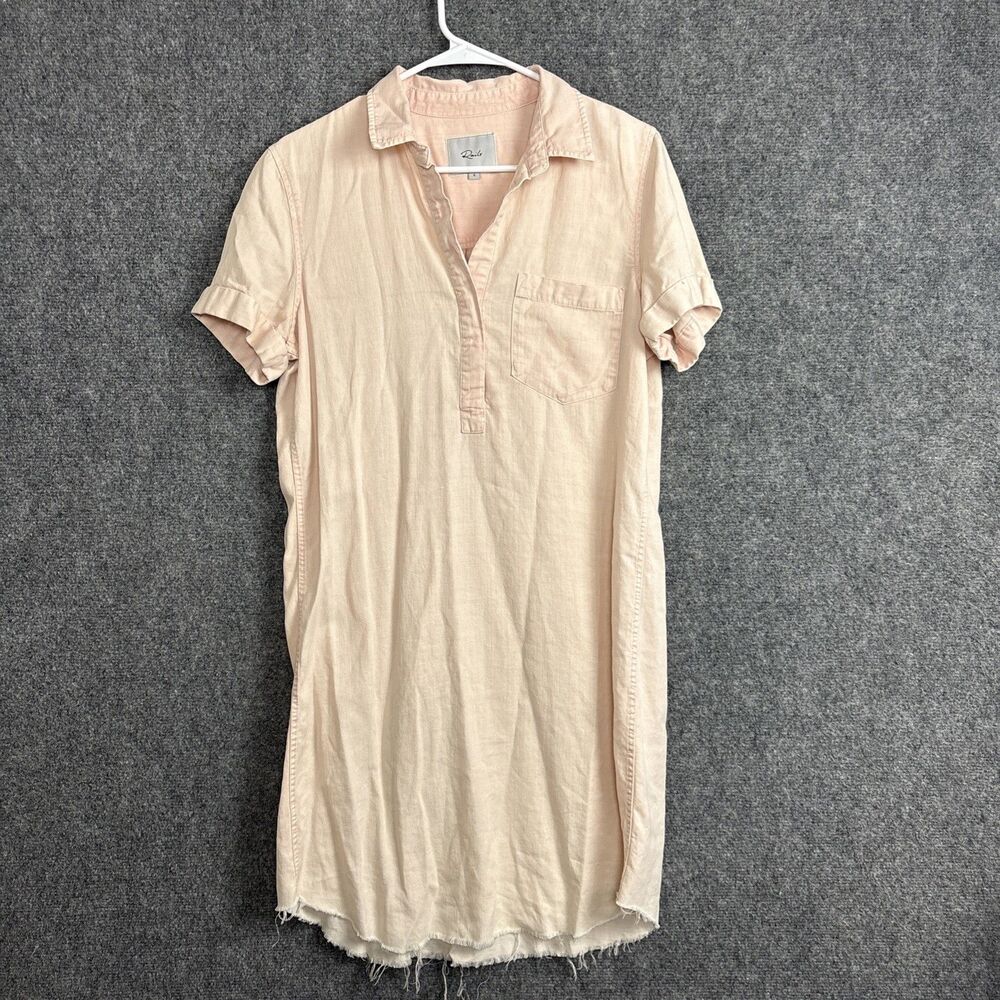 Rails Valerie Denim Shirt Dress Womens Size S Petal Pink Coastal Preppy
